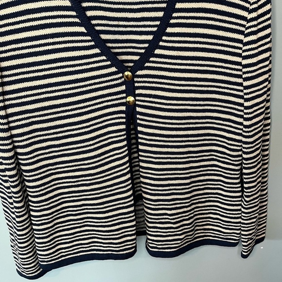 ST. JOHN Vintage Santana Knit Stripe Blazer Knit Top Set - Picture 7 of 15